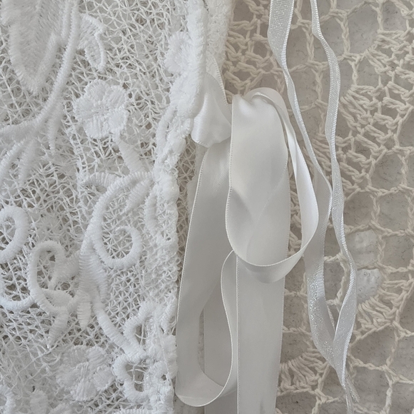 Fairycore Whimsical White Lace Sleeveless Sheer Top O/S - Picture 5 of 13